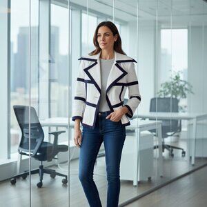 DSQUARED White and Black Women's Blazer